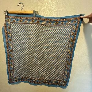 NWT Free People Blue and Orange Patterned Scarf